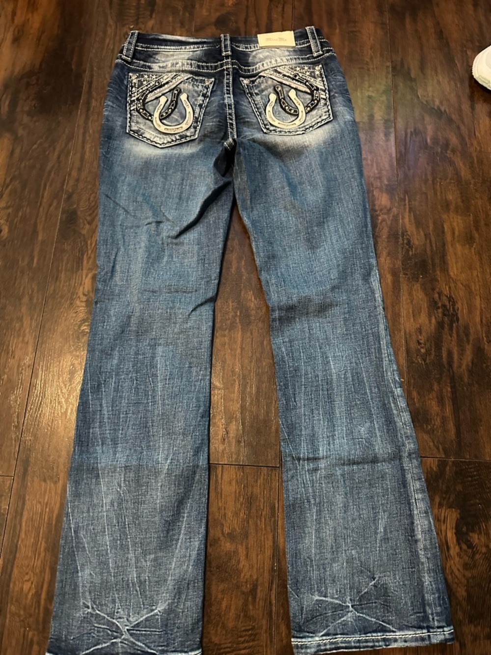 Miss Me Blue Embroidered Flare Jeans